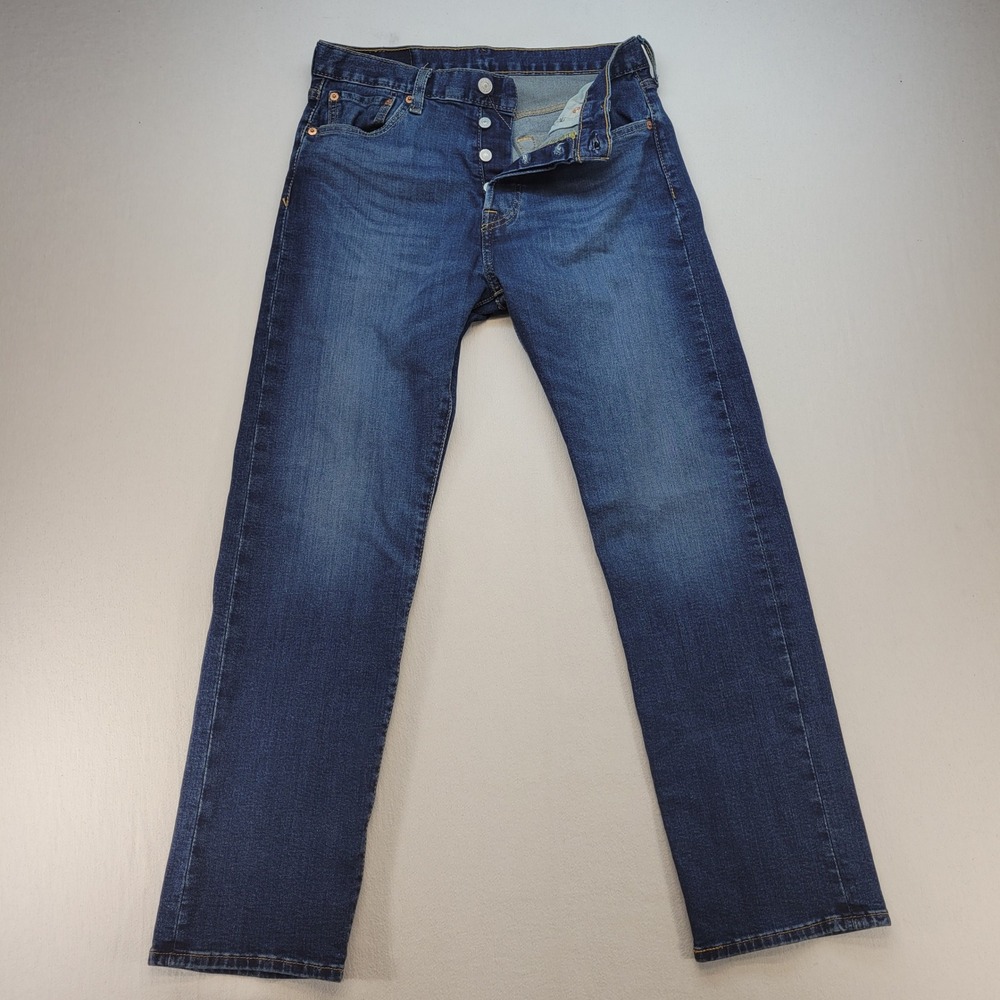 Levis 501 Original Fit Jeans Mens 30x30 Blue Straight Leg Button Fly Denim